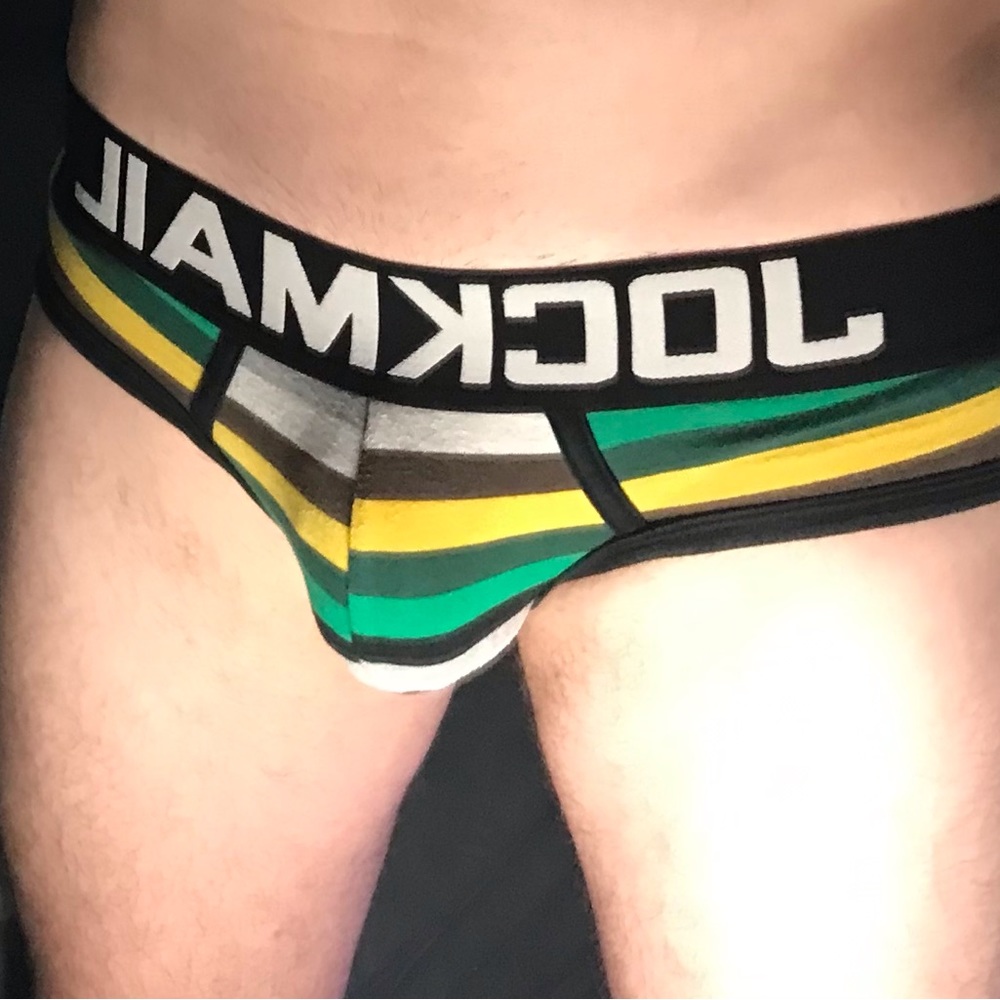 Jock mail bikini briefs.